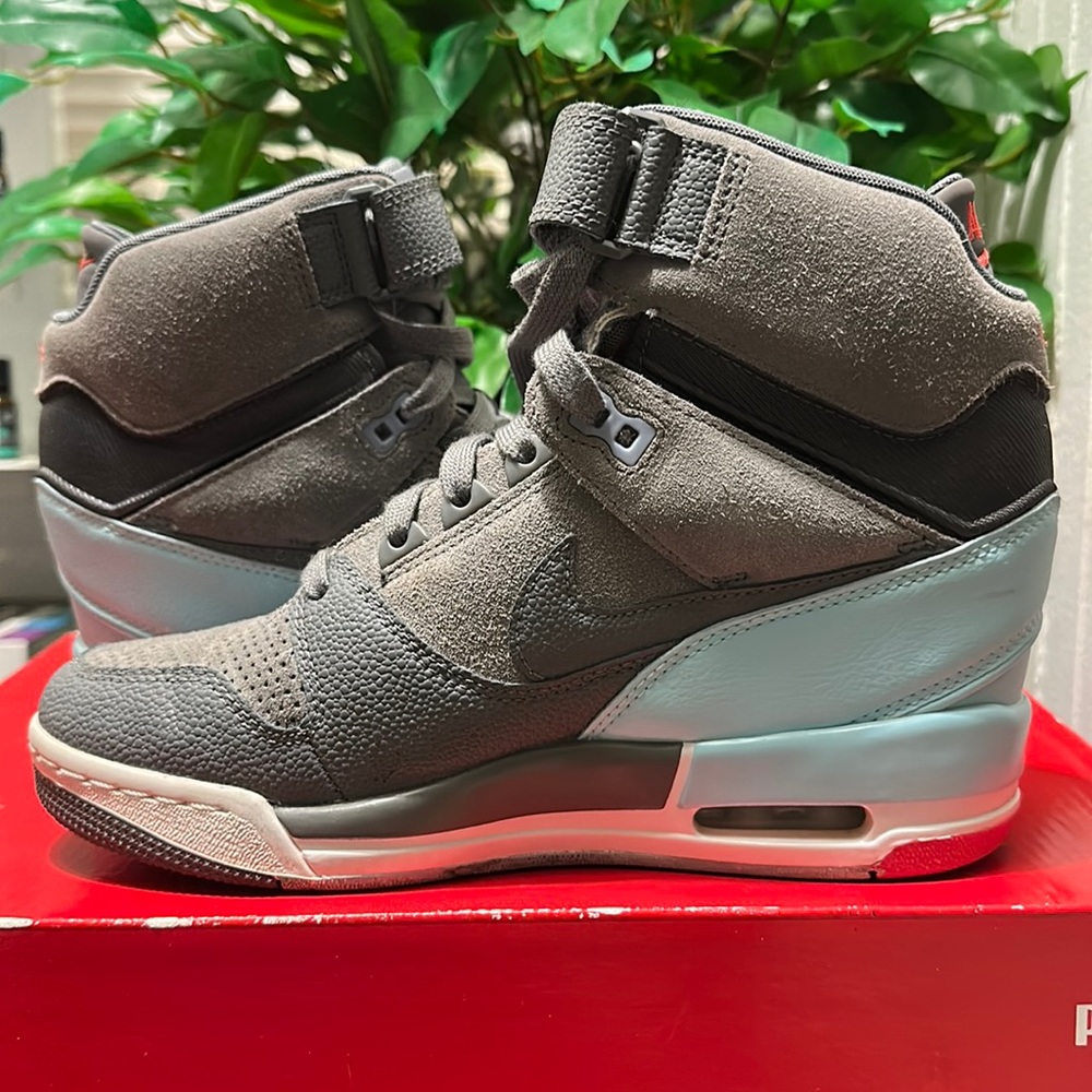 Nike Air Revolution Sky Hi Cyan/Gray Wedge Sneakers | Sz 9 Women’s